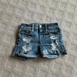 American Eagle Denim Ne(X)t Level Stretch
Shorts with Embroidered Lace Pockets